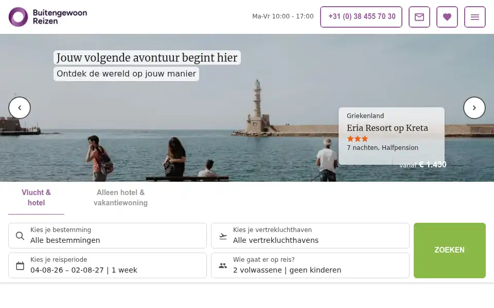 Screenshot of buitengewoonreizen.nl