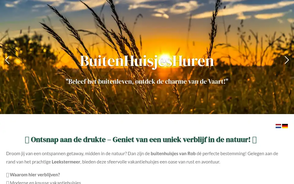 Screenshot of buitenhuisjeshuren.nl