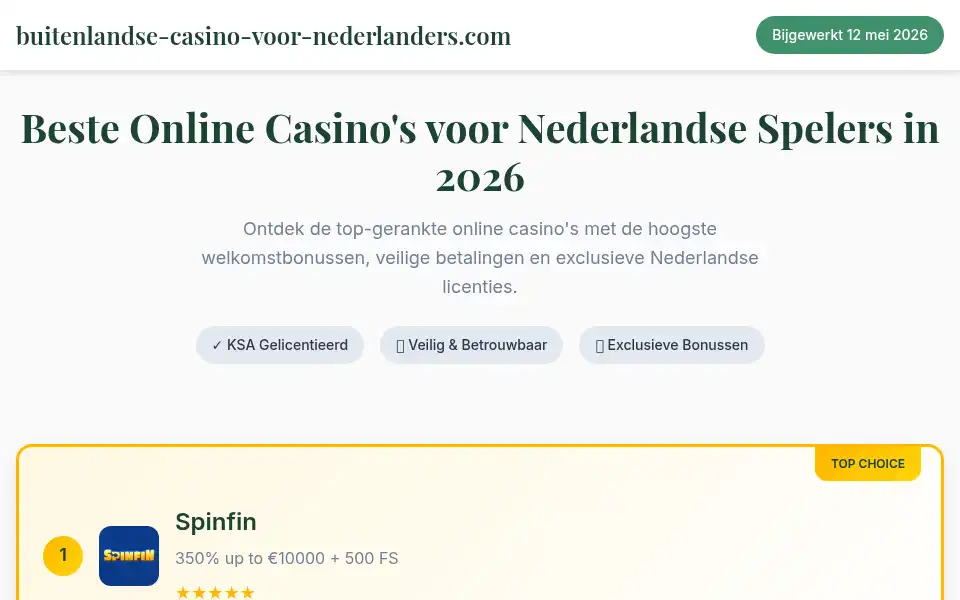 Screenshot of buitenlandse-casino-voor-nederlanders.com