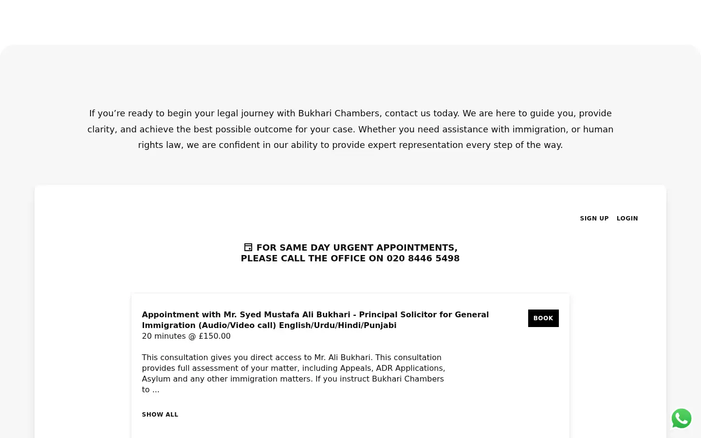 Screenshot of bukharichambers.com
