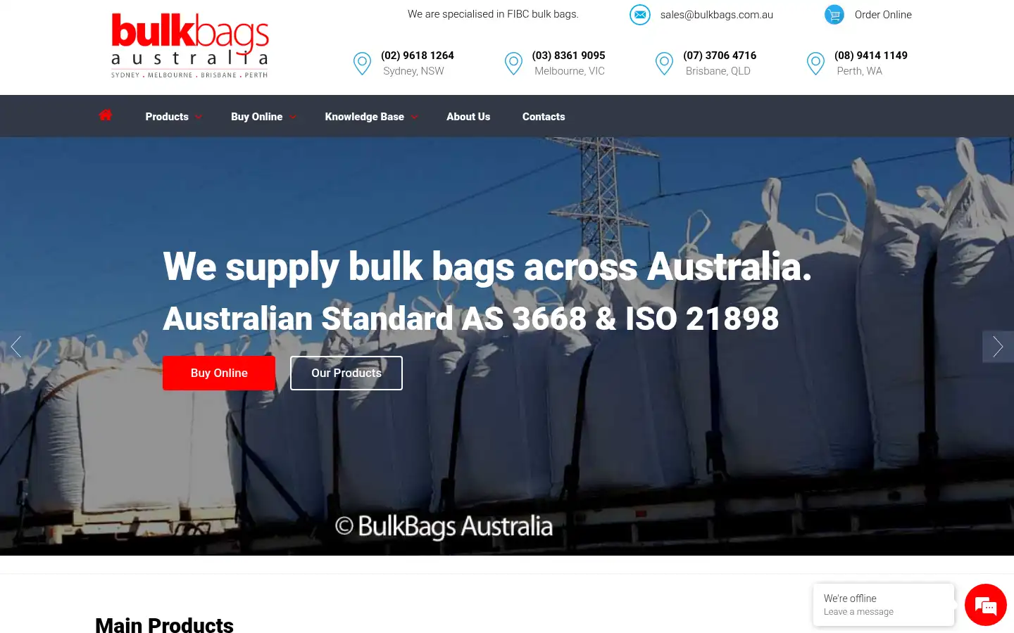 Screenshot of bulkbags.com.au