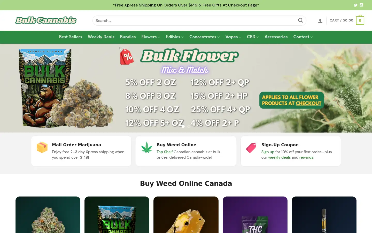 Screenshot of bulkcannabis.cc