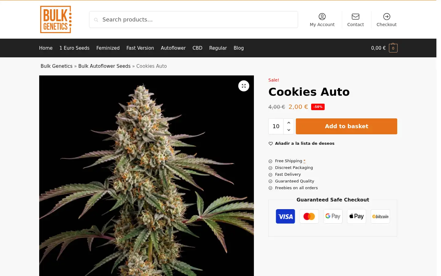 Screenshot of bulkgenetics.com