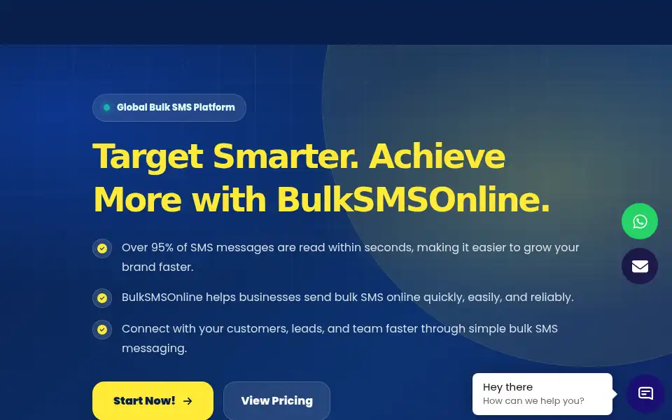 Screenshot of bulksmsonline.com