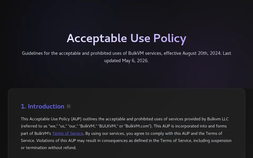 Screenshot of bulkvm.com