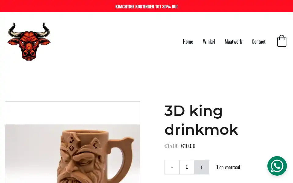 Screenshot of bull3dprinting.nl