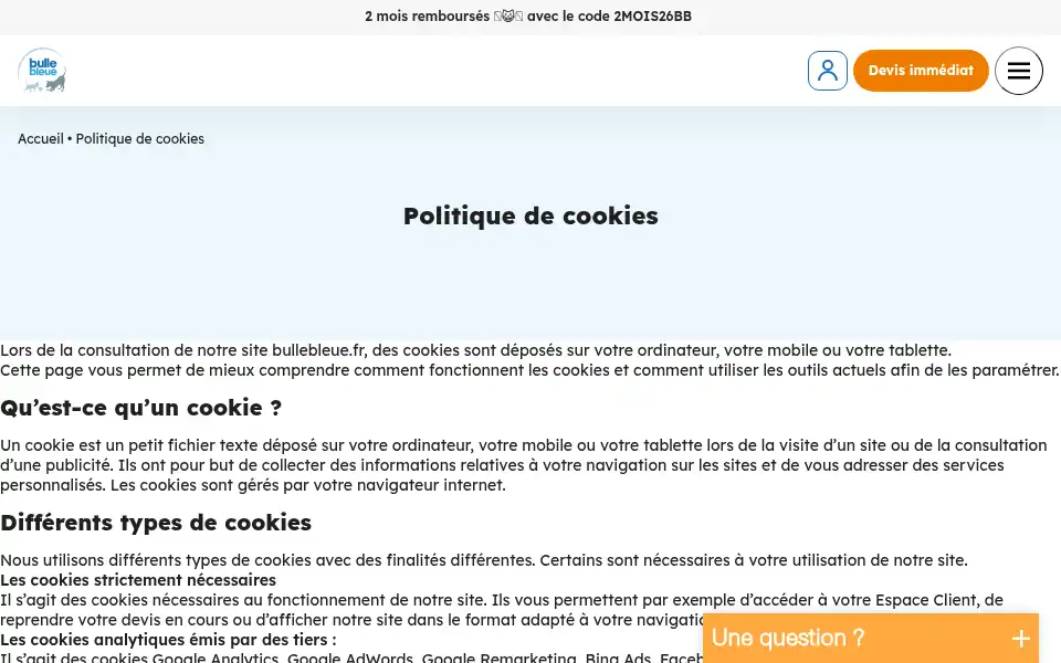 Screenshot of bullebleue.fr