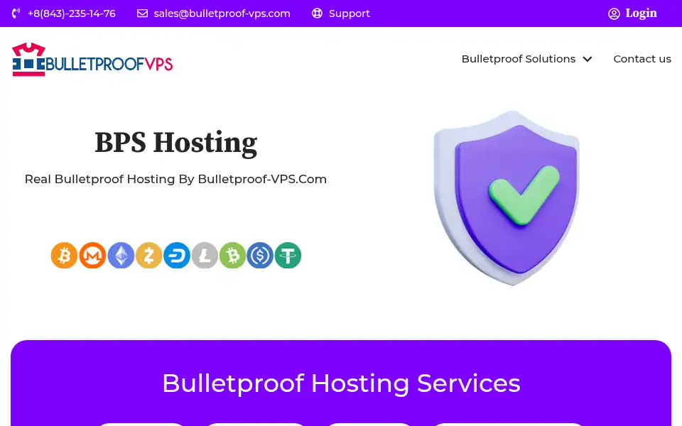 Screenshot of bulletproof-vps.com