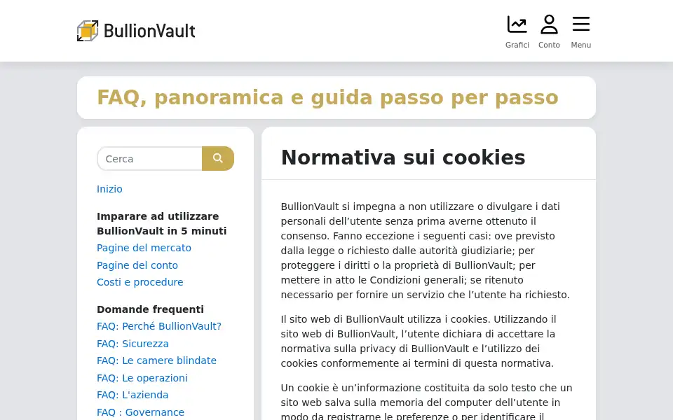 Screenshot of bullionvault.it