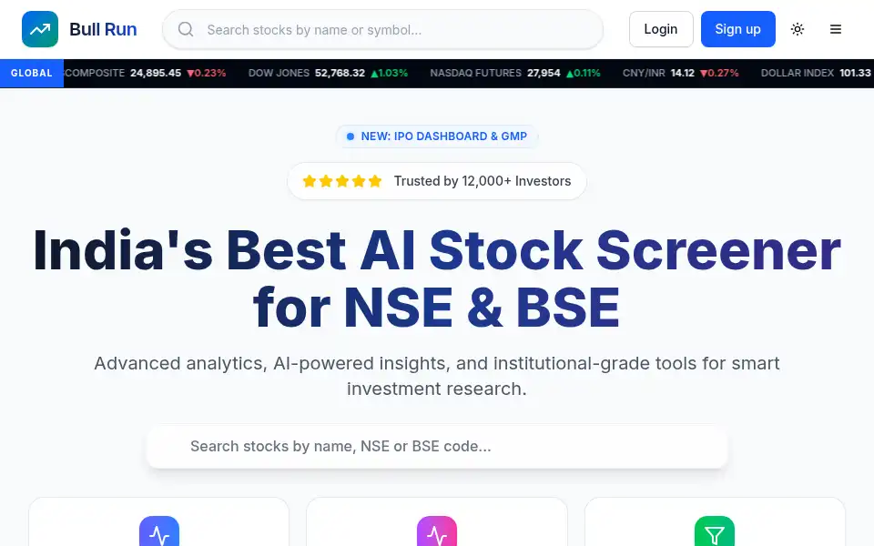 Screenshot of bullrun.co.in