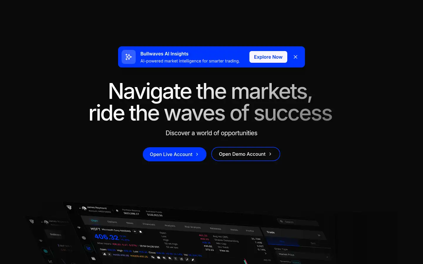 Screenshot of bullwaves.global