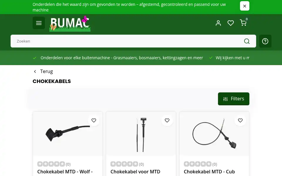 Screenshot of bumac-onderdelen.nl