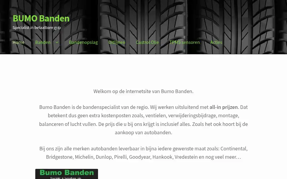 Screenshot of bumobanden.nl