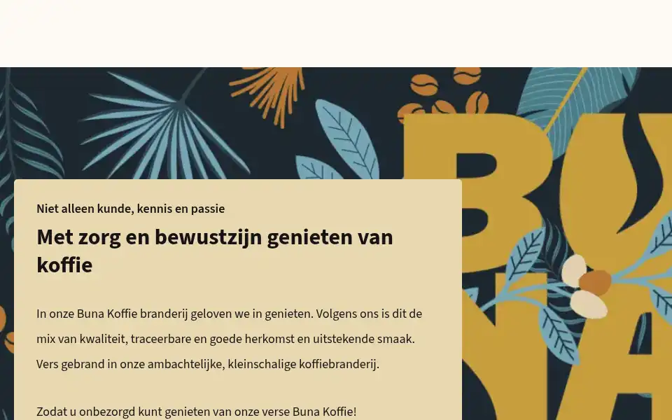 Screenshot of buna-koffie.nl