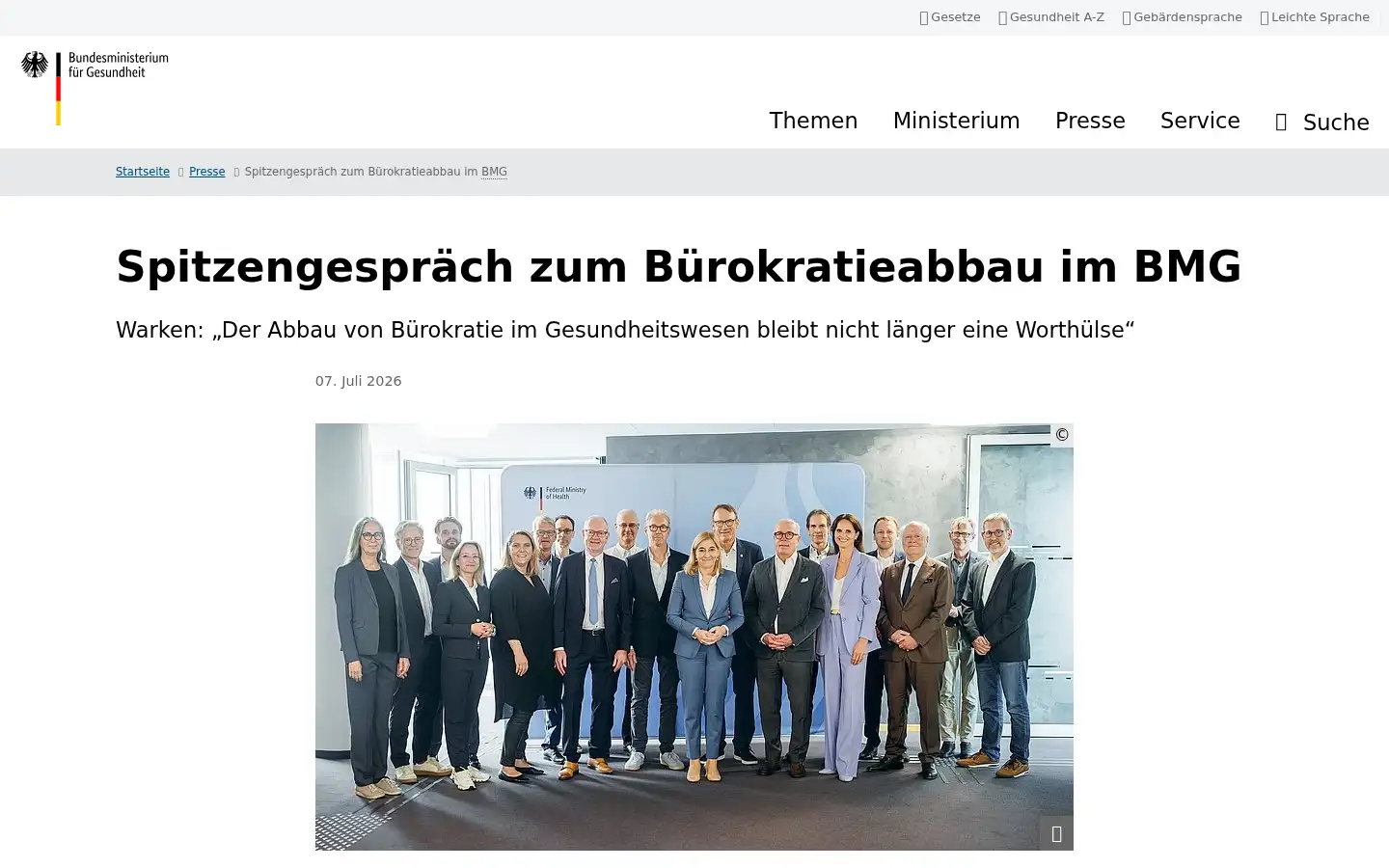 Screenshot of bundesgesundheitsministerium.de