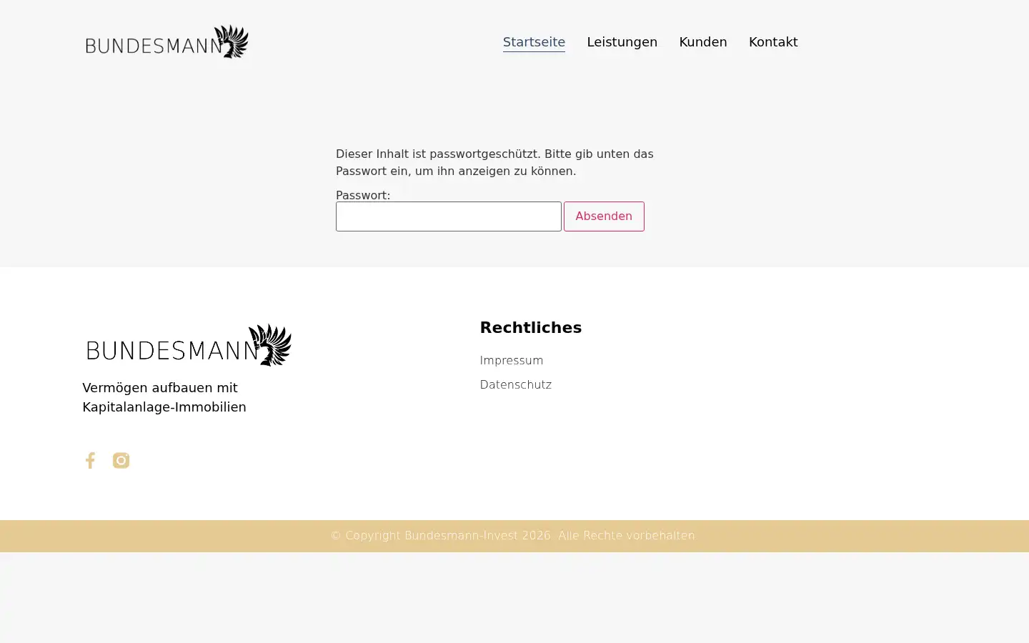 Screenshot of bundesmann-invest.de