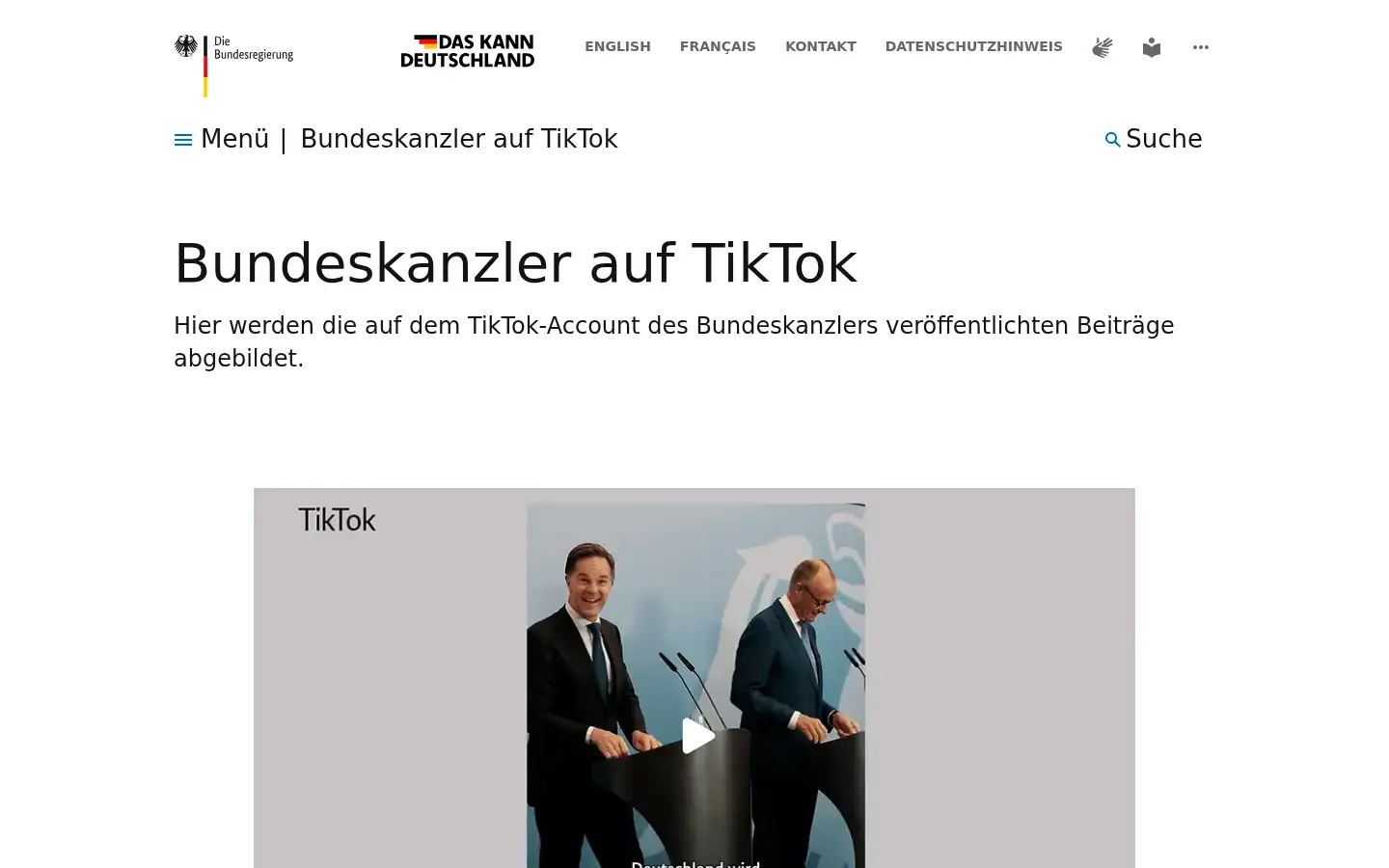 Screenshot of bundesregierung.de