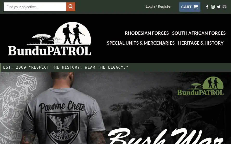 Screenshot of bundupatrol.com