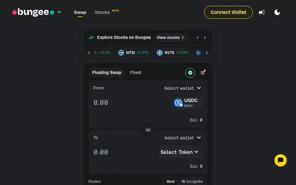 Screenshot of bungee.exchange
