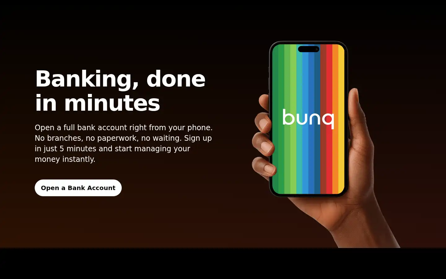 Screenshot of bunq.com