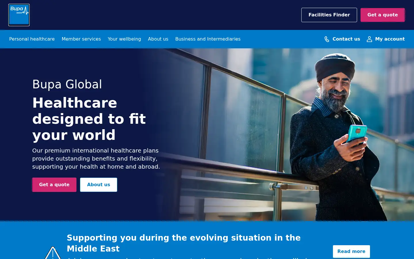 Screenshot of bupaglobal.com