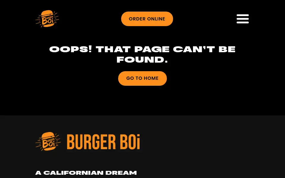 Screenshot of burgerboi.co.uk