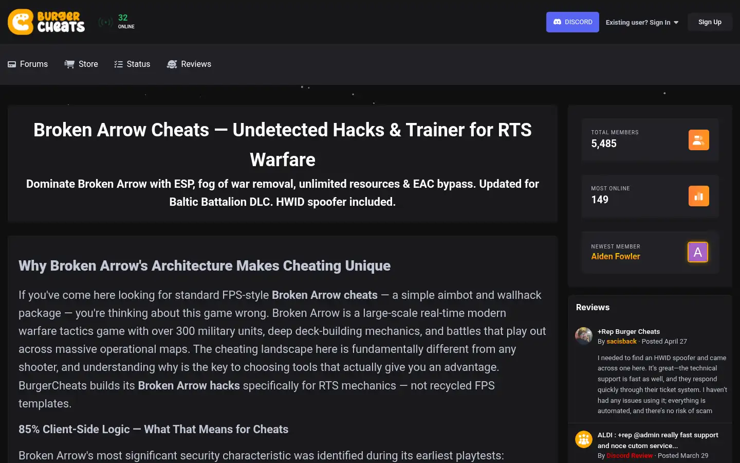 Screenshot of burgercheats.com