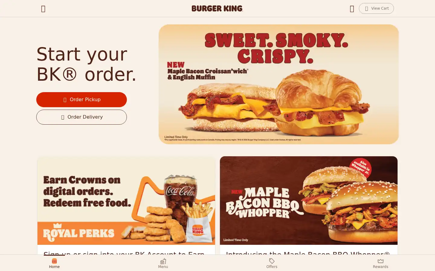 Screenshot of burgerking.ca