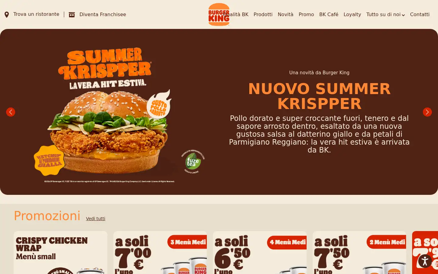 Screenshot of burgerking.it