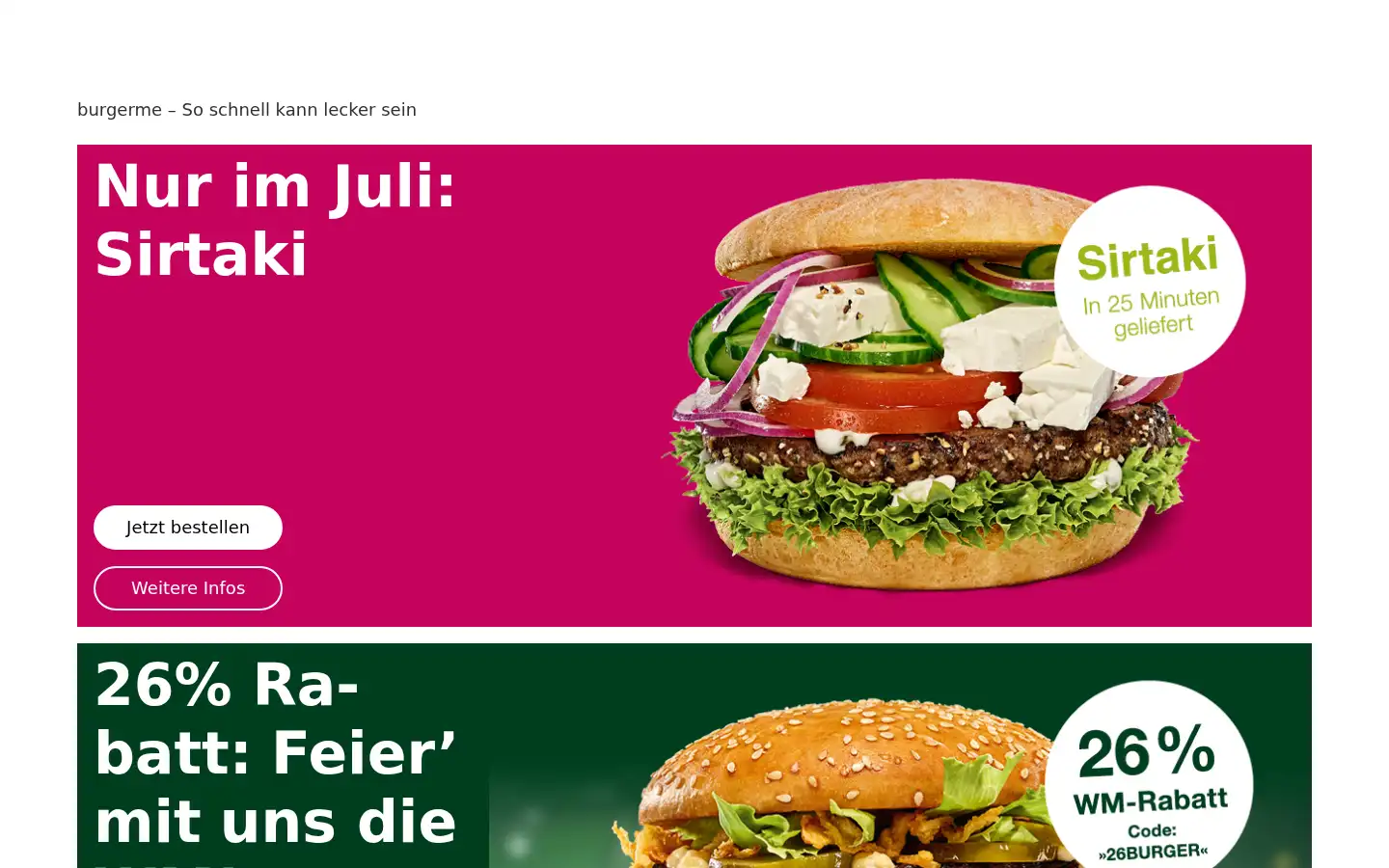 Screenshot of burgerme.de
