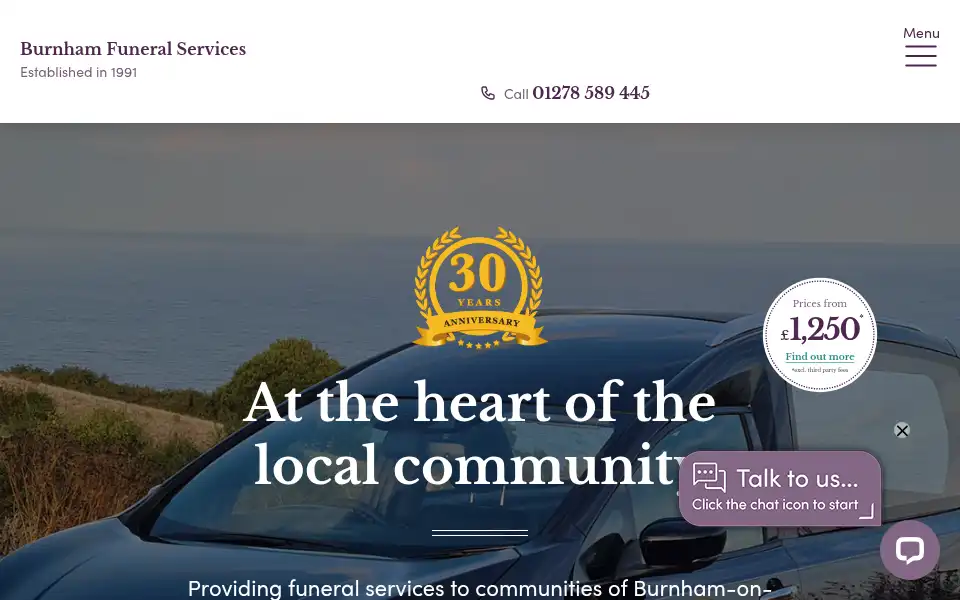 Screenshot of burnhamfuneralservicesltd.co.uk