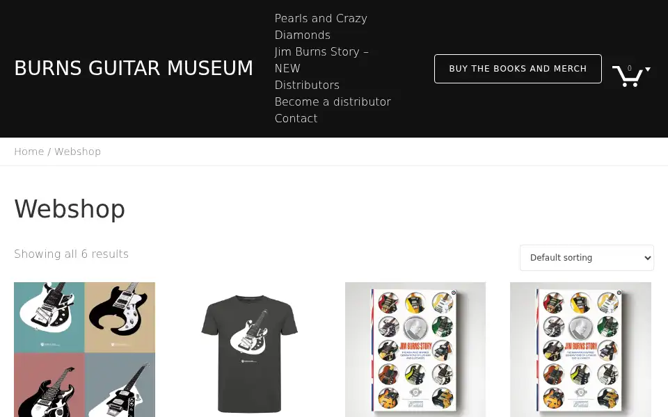 Screenshot of burnsguitarmuseum.com