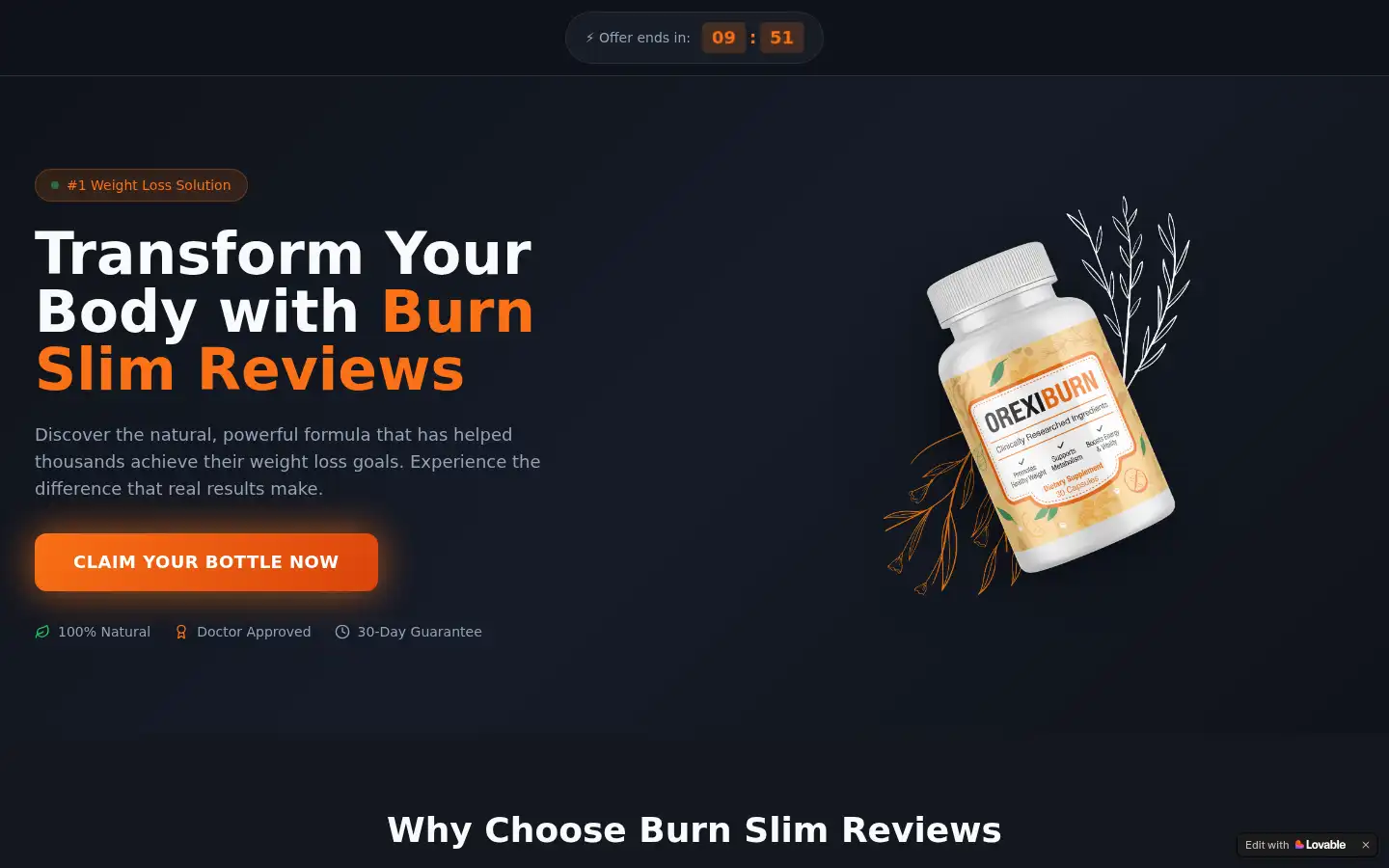 Screenshot of burnslimusa.lovable.app