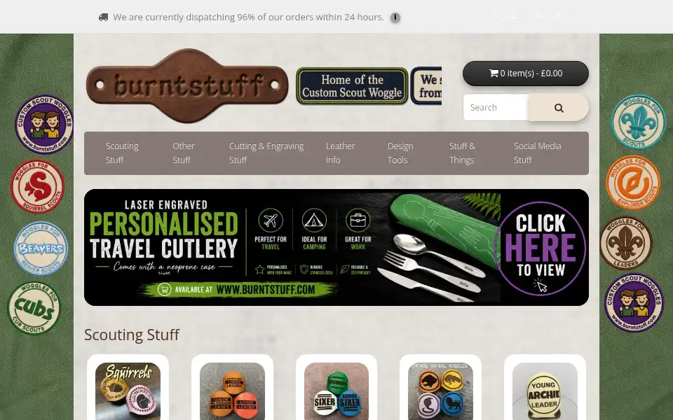 Screenshot of burntstuff.com