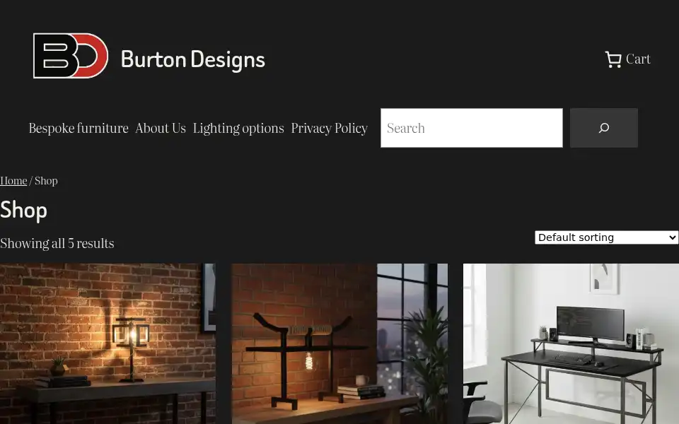 Screenshot of burtondesigns.co.uk