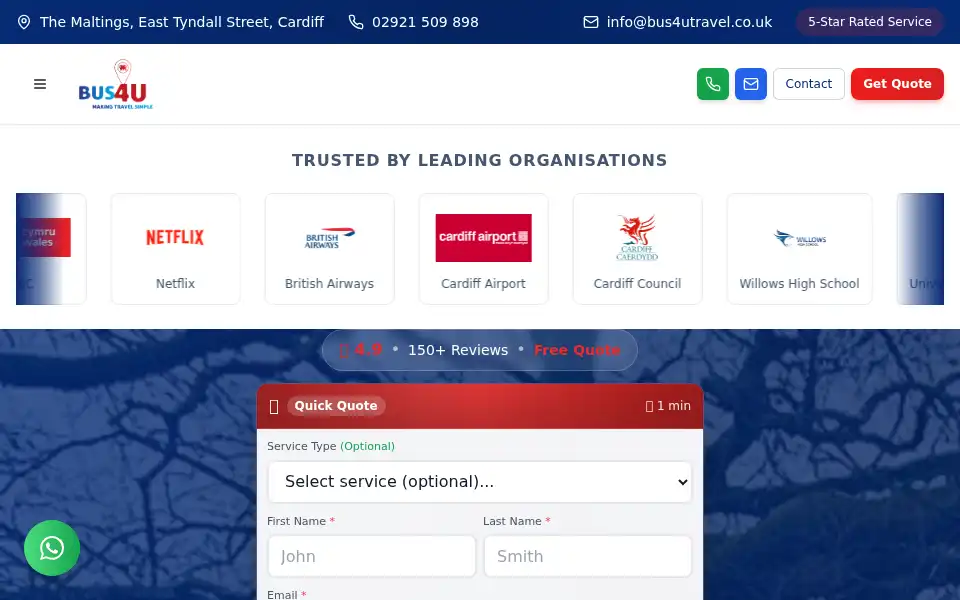 Screenshot of bus4utravel.co.uk