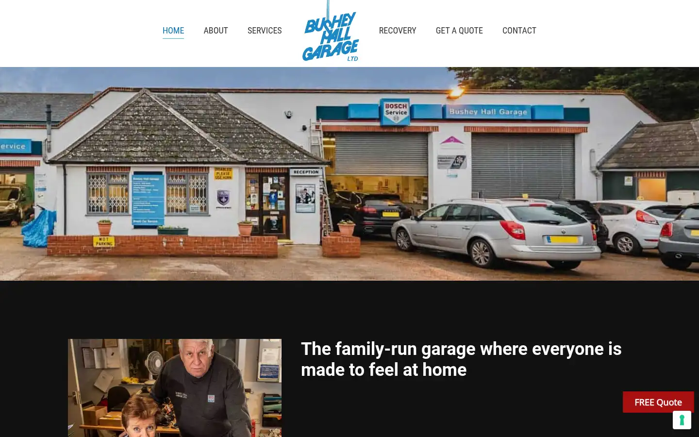 Screenshot of busheyhallgarage.co.uk