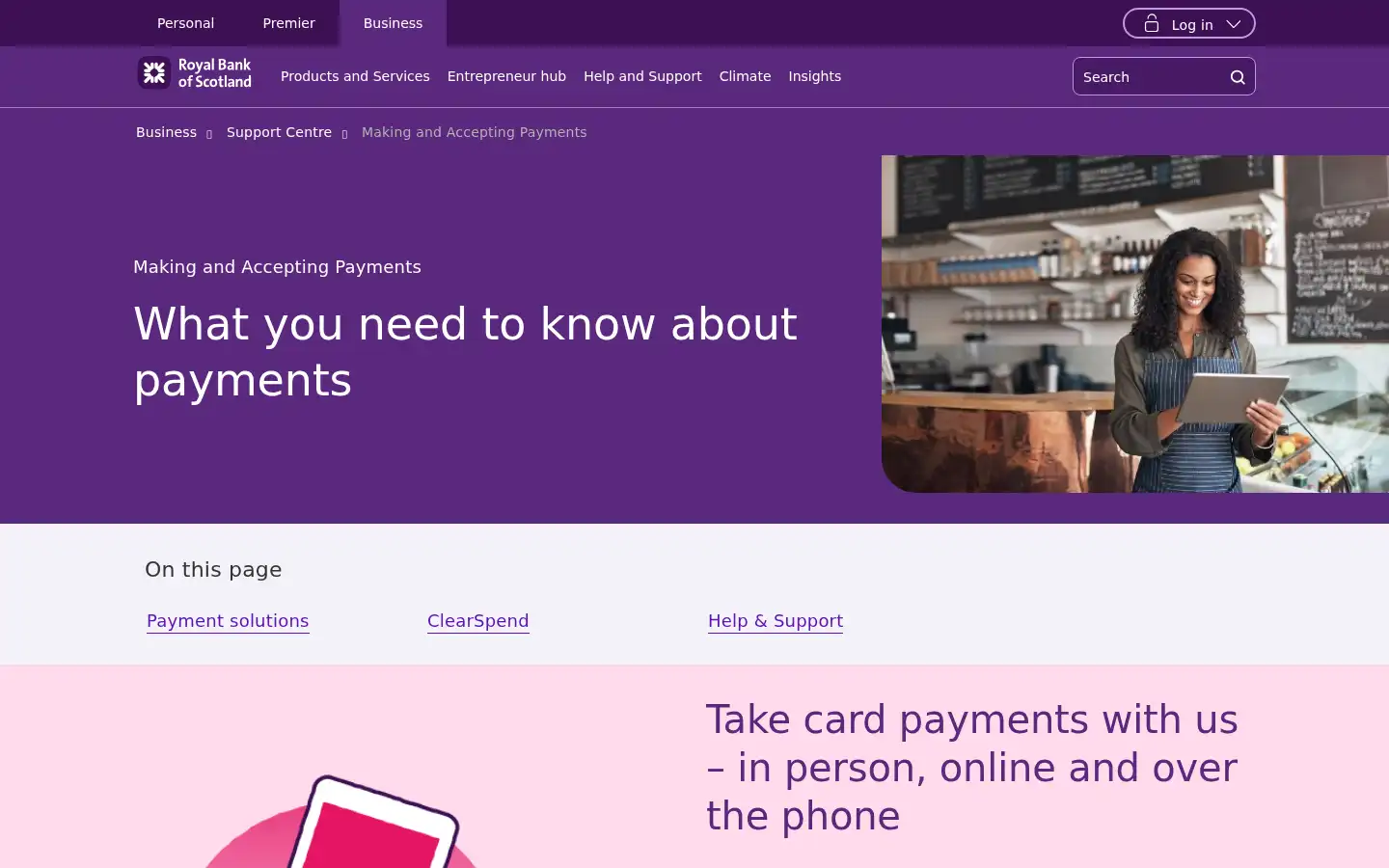 Screenshot of business.rbs.co.uk