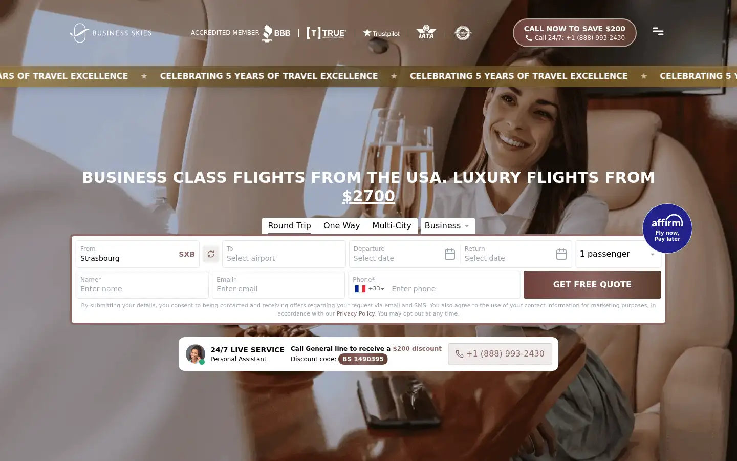 Screenshot of business-skies.com