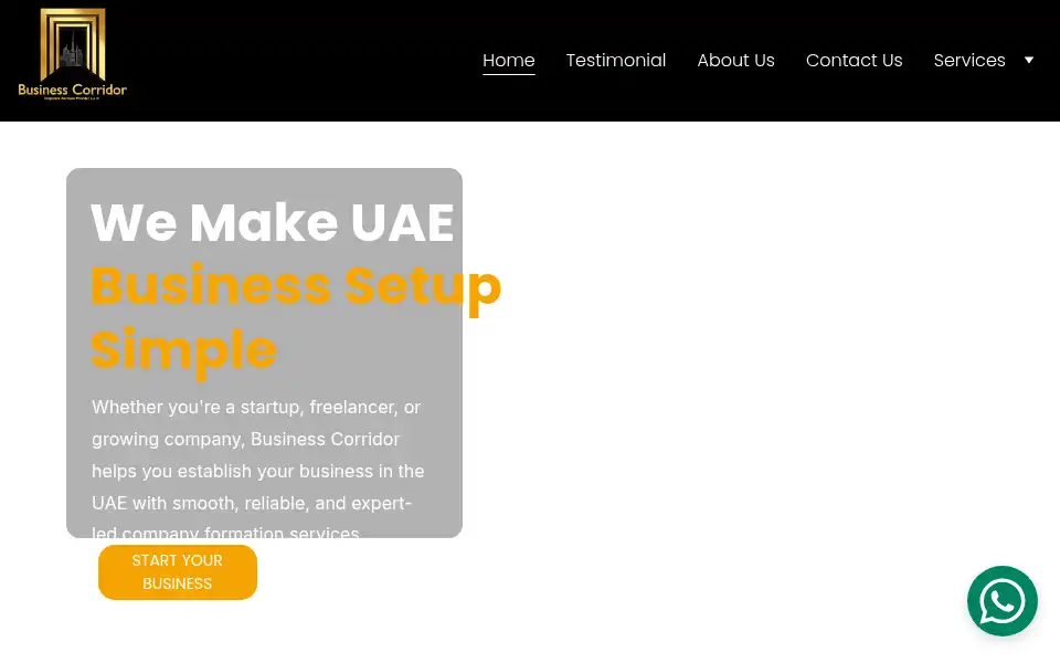 Screenshot of businesscorridor.ae