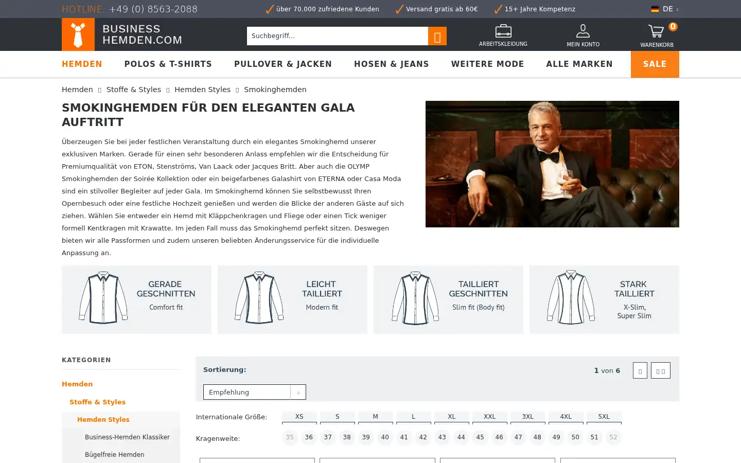 Screenshot of businesshemden.com