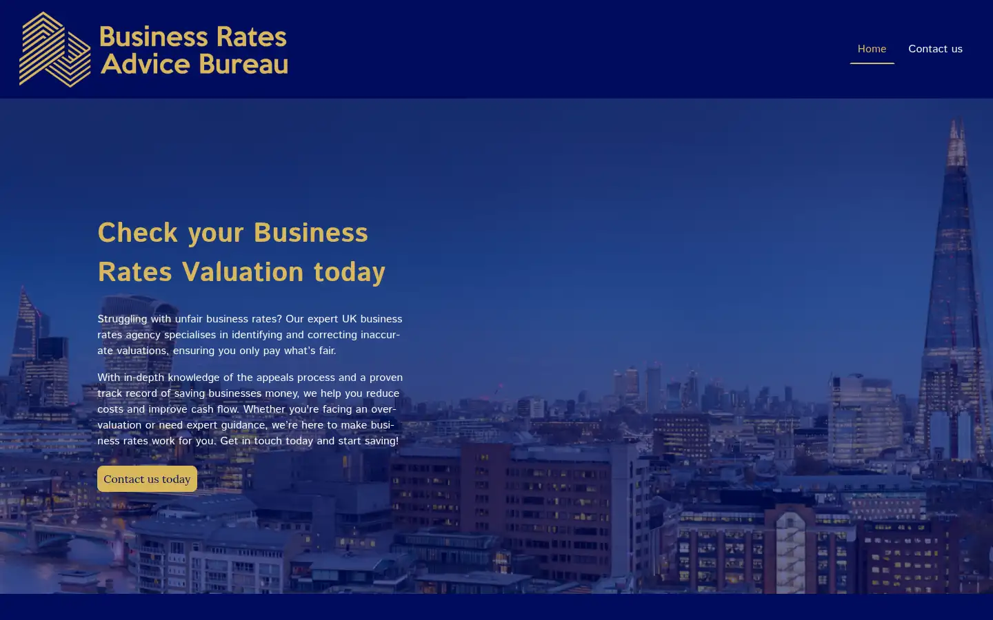Screenshot of businessratesadvicebureau.co.uk