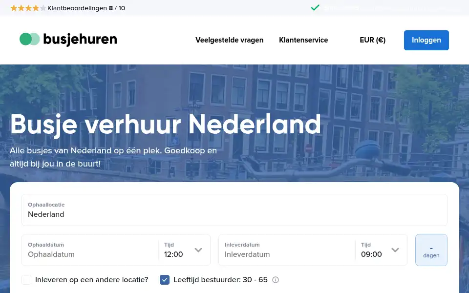 Screenshot of busjehuren.nl