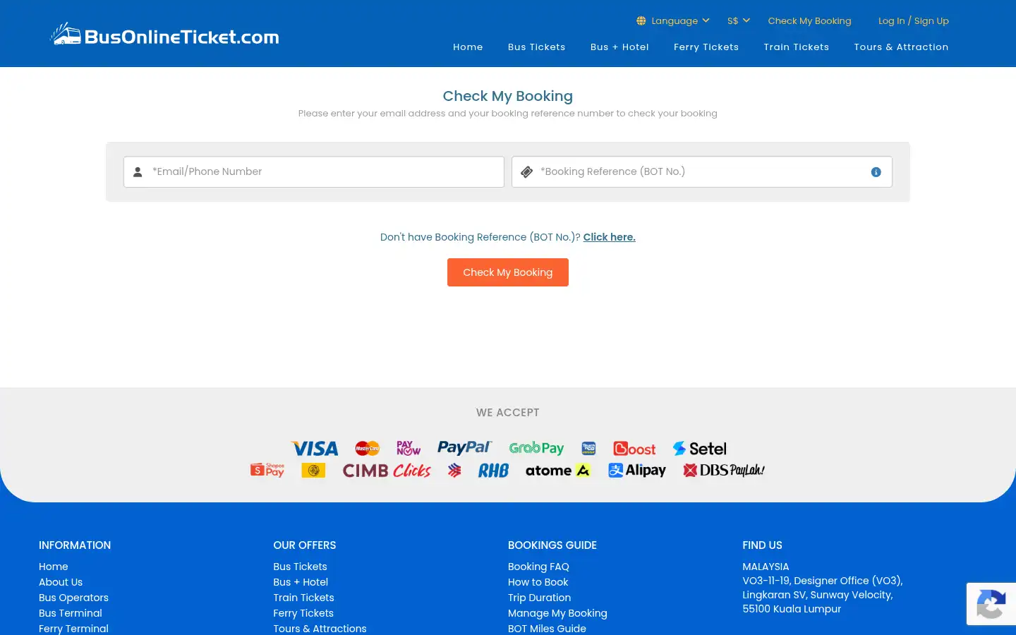 Screenshot of busonlineticket.com