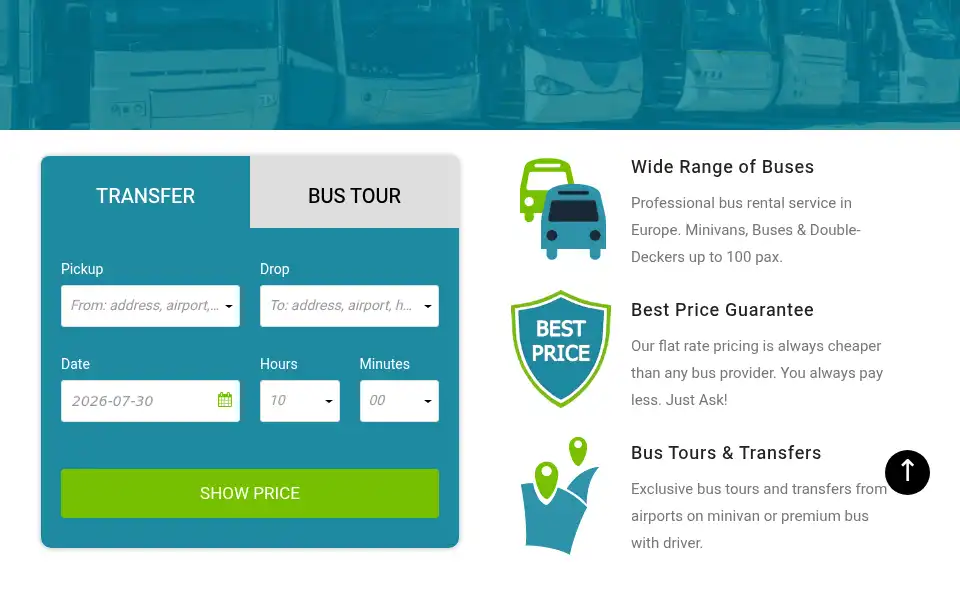 Screenshot of busrental24.com
