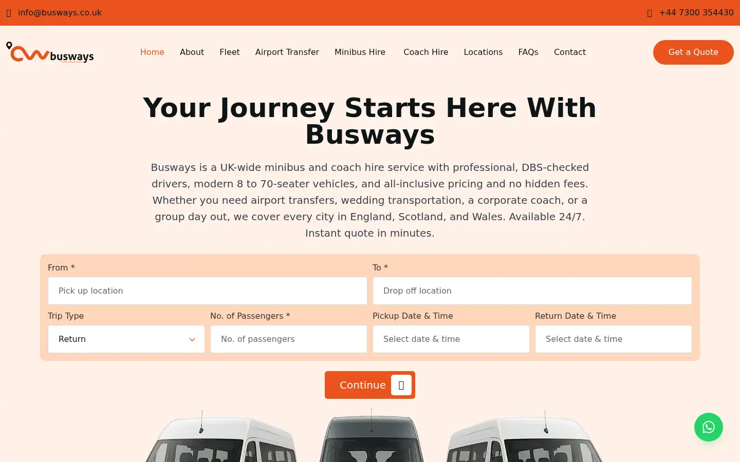 Screenshot of busways.co.uk