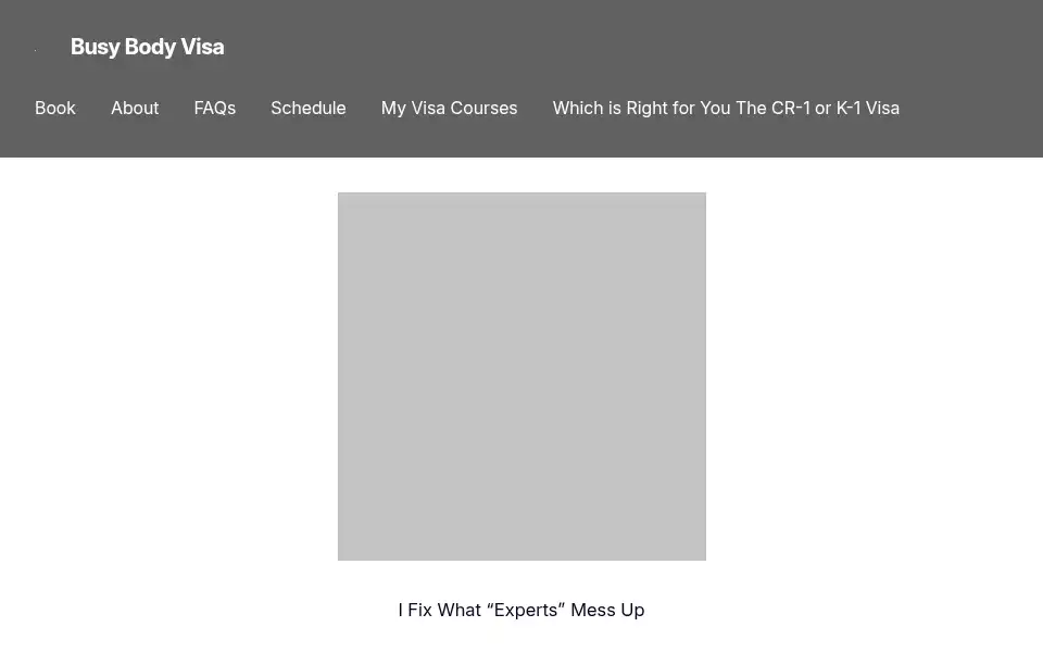 Screenshot of busybodyvisa.com