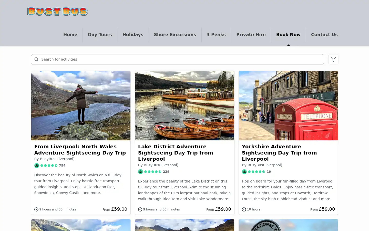 Screenshot of busybus.co.uk