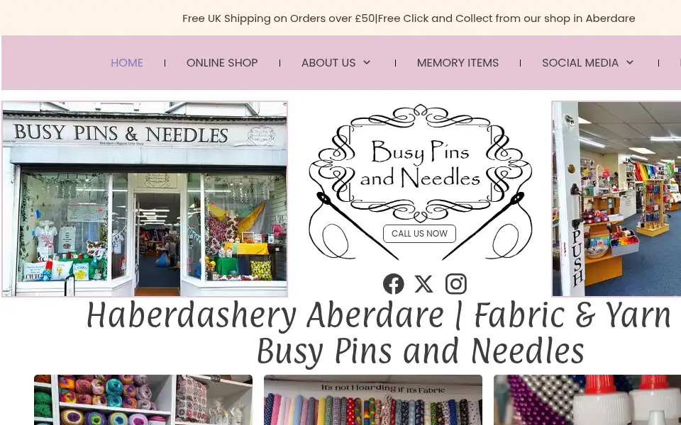 Screenshot of busypinsandneedles.co.uk
