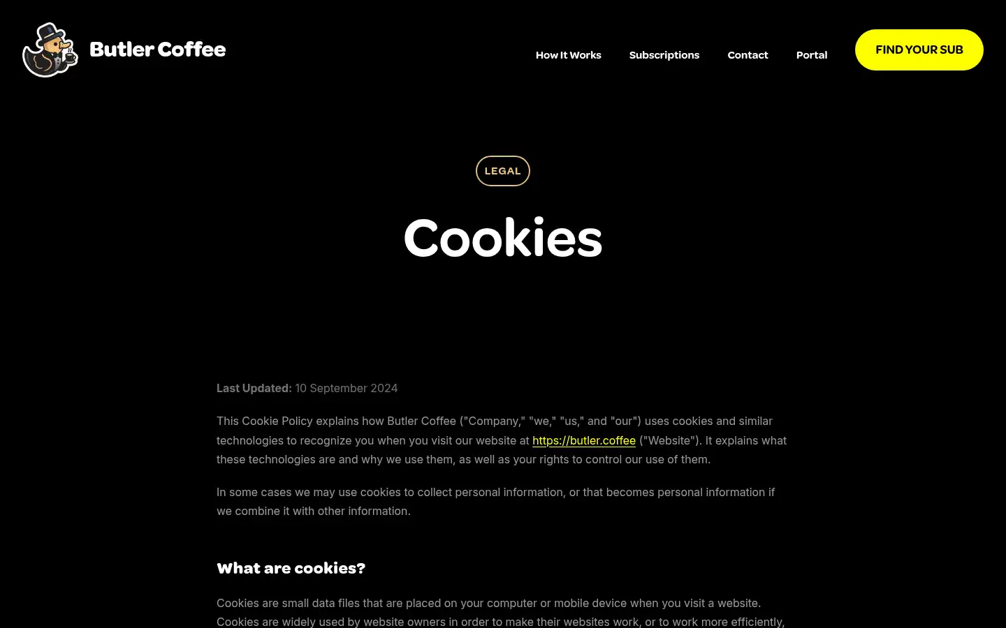 Screenshot of butler.coffee